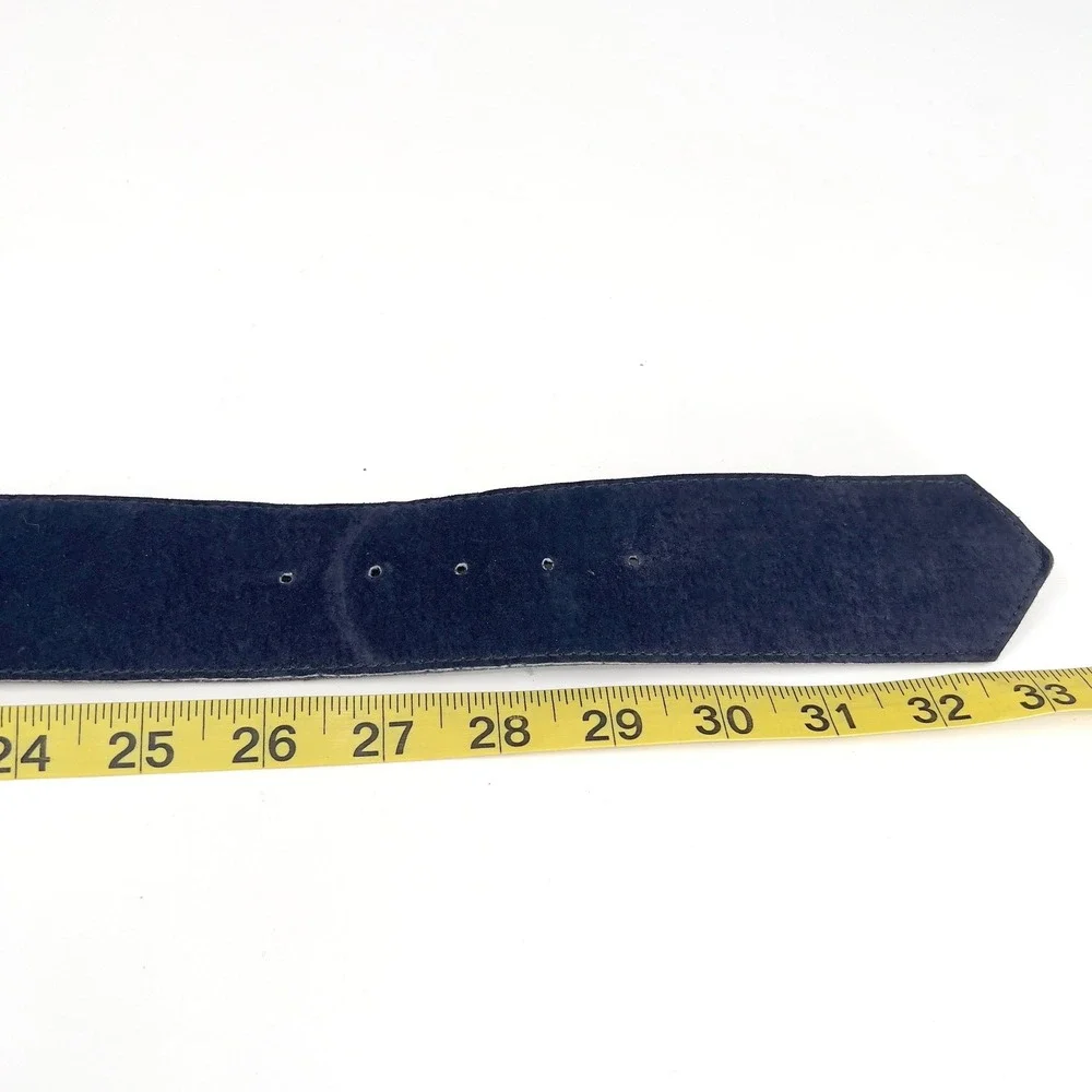 Wide Belt Womens S Navy Blue Suede 6 Astor Vintage 80s Retro Waist Cincher